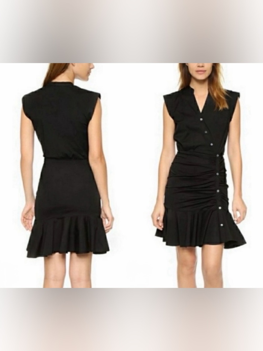 Veronica Beard Fountain Rushed Circle Skirt Dress - Size 10 - NWT - black